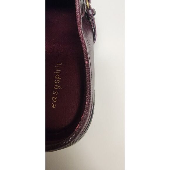 Easy Spirit Daytrip Mules Leather Upper Wedge Loafer Shoes 9M Color Burgundy - Picture 6 of 9